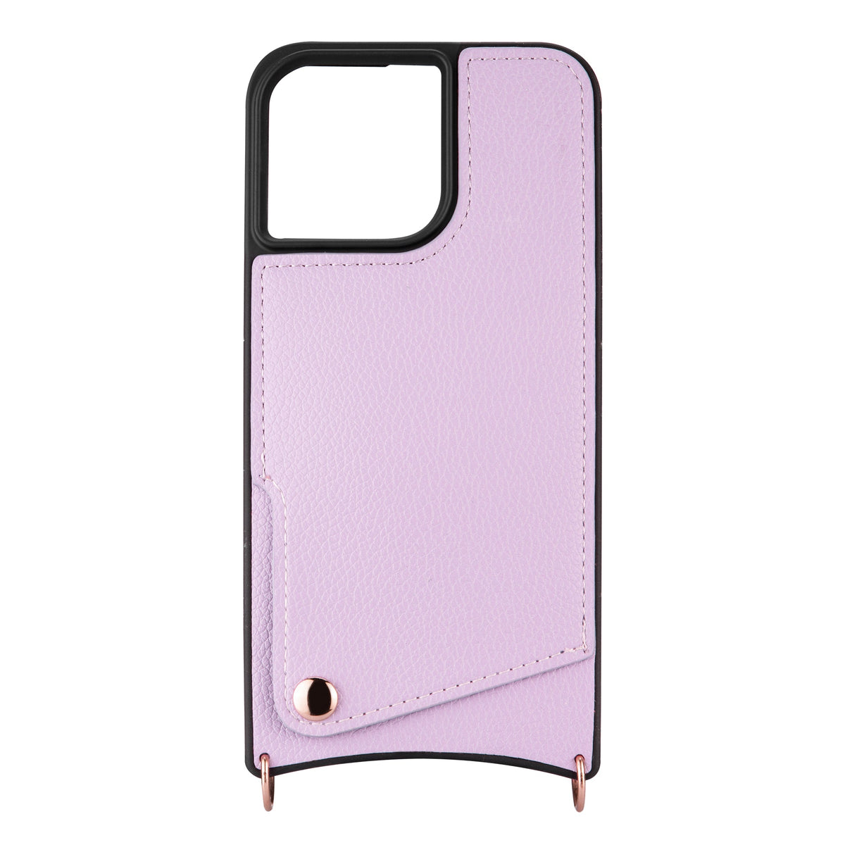 Apple iPhone 15 Pro Max Hoesje - Paars - Back Cover met Pols Bandje en Telefoonkoord