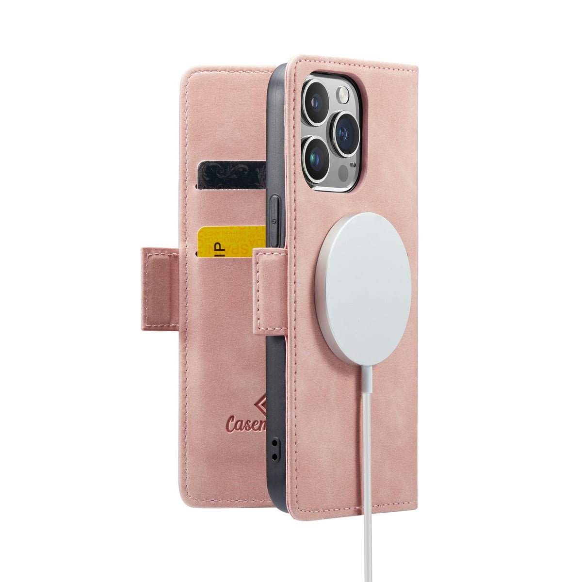 Apple iPhone 15 Pro Max Case - Pale Pink - Wallet MagSafe Case