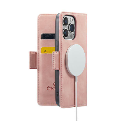 Apple iPhone 15 Pro Hülle - Pale Pink - Portemonnaie-MagSafe-Klapphülle mit Kartenfach