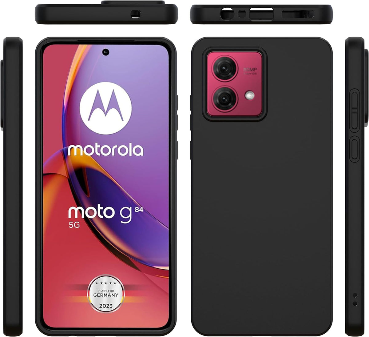 Motorola Moto G84 Hoesje - Zwart - Siliconen Back Cover
