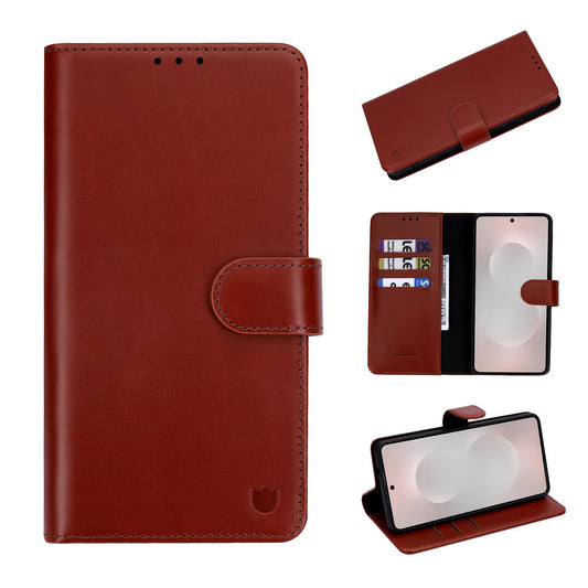 Samsung Galaxy S26 Ultra Case - Chestnut Brown - Genuine Leather Wallet Case