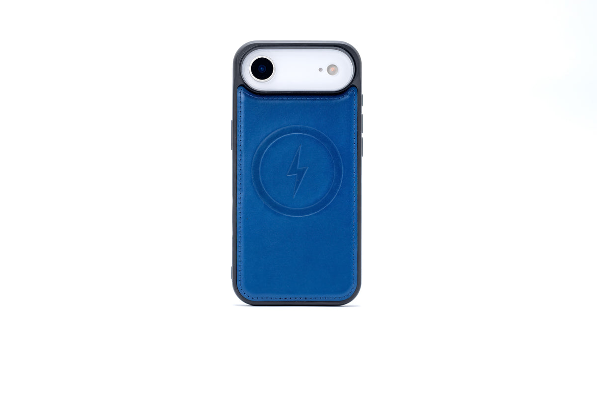 Apple iPhone Air Hülle - Navy Blue - Echtleder MagSafe Klapphülle mit Kartenfach