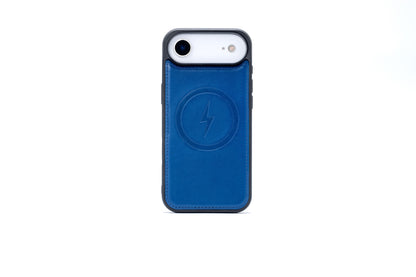 Apple iPhone Air Hülle - Navy Blue - Echtleder MagSafe Klapphülle mit Kartenfach