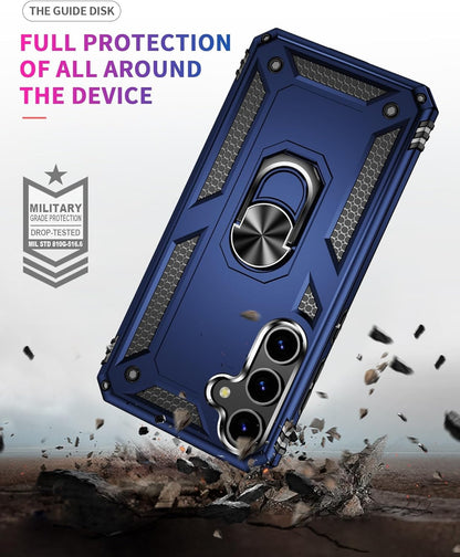 Samsung Galaxy S24 Hoesje - Blauw - Armor Kickstand Back Cover