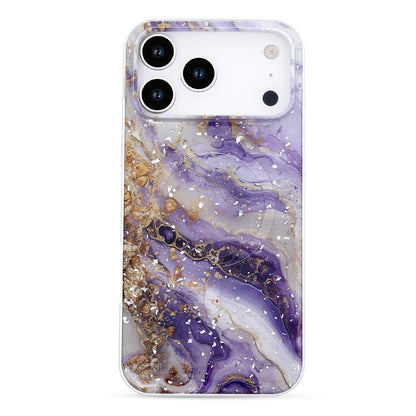Coque pour Apple iPhone 18 Pro Max - Violet - Marbre Pailleté MagSafe Back Cover