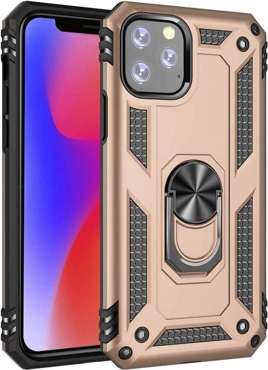 Apple iPhone 11 Pro Max Hoesje - Goud - Armor Kickstand Back Cover