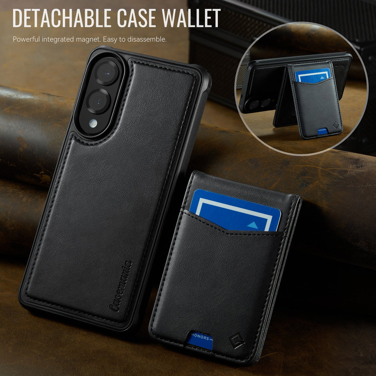 Samsung Galaxy S25 Edge Hoesje - Charcoal Gray - Back Cover met Pasjeshouder