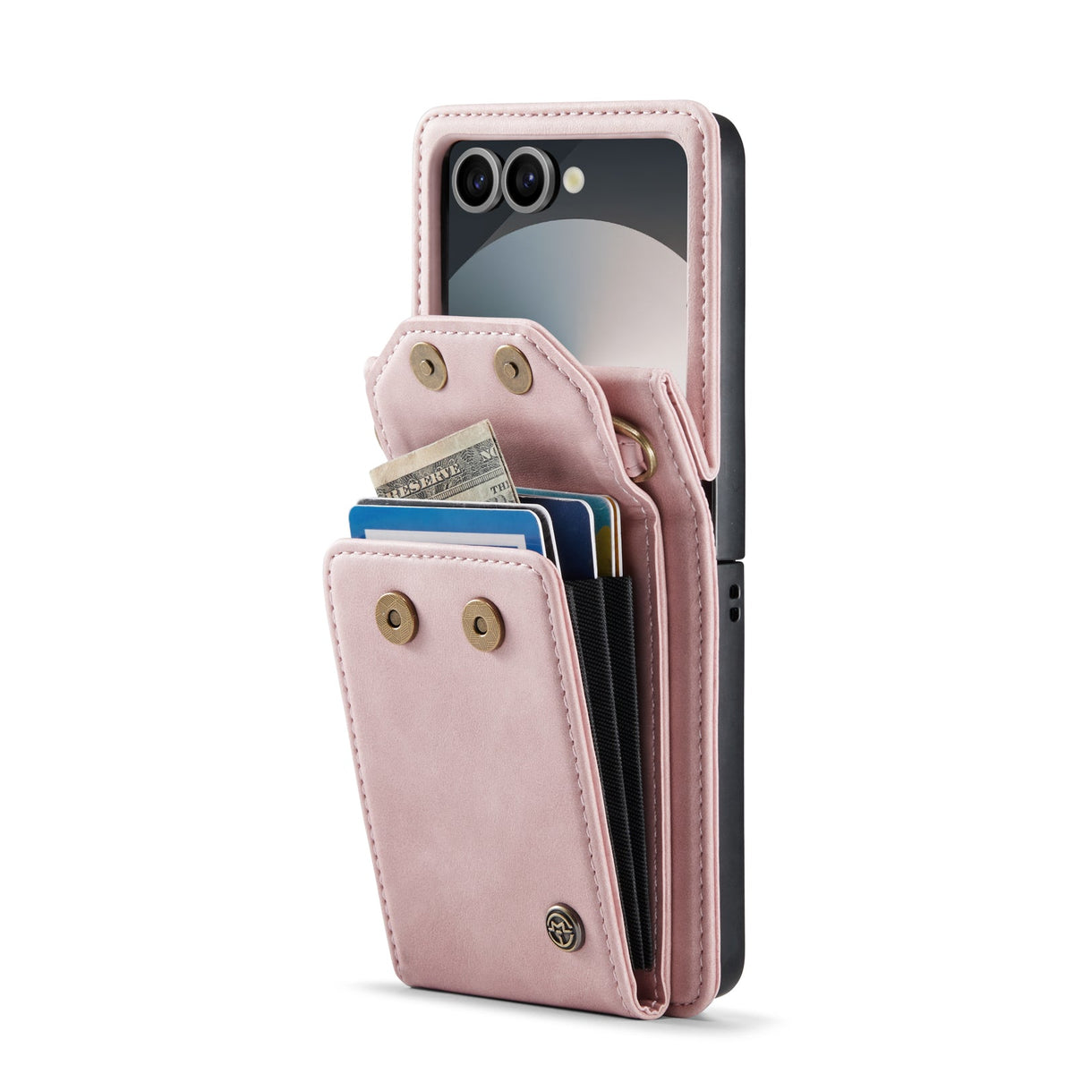 Samsung Galaxy Z Flip 7 Hoesje - Pale Pink - Bookcase met Telefoonkoord