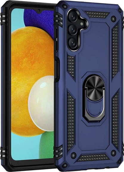 Samsung Galaxy A04s Hoesje - Blauw - Armor Kickstand Back Cover