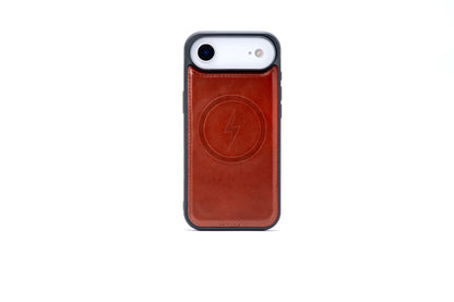 Apple iPhone Air Hoesje - Chestnut Brown - Echt Leren MagSafe Bookcase