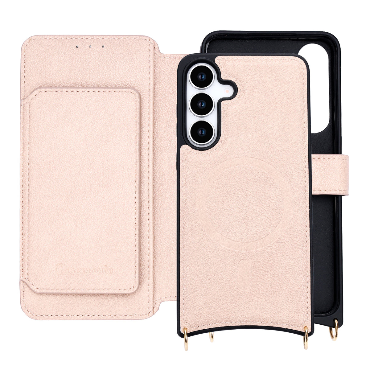 Samsung Galaxy S25 Hoesje - Roze - 'Amsterdam' Magnetische Wallet Case met Pasjeshouders en