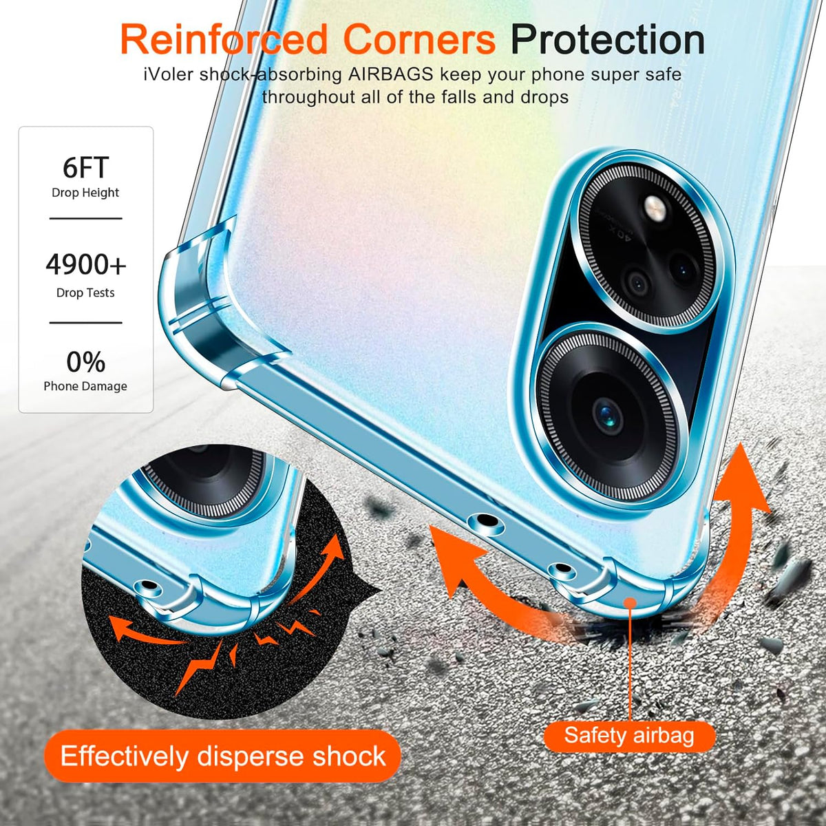 Oppo A98 Hoesje - Transparant - Anti-Shock Back Cover