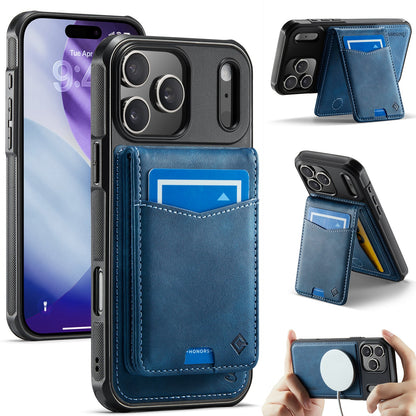 Apple iPhone 18 Pro Max Hoesje - Navy Blue - Luxe Kunstleren MagSafe Back Cover met Pasjeshouder