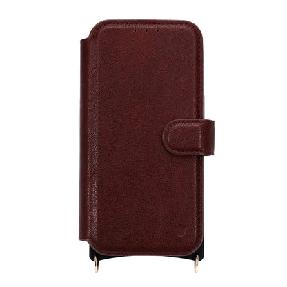 Apple iPhone 17 Hoesje - Burgundy Red - 'Amsterdam' Magnetische Wallet Case met Pasjeshouders en
