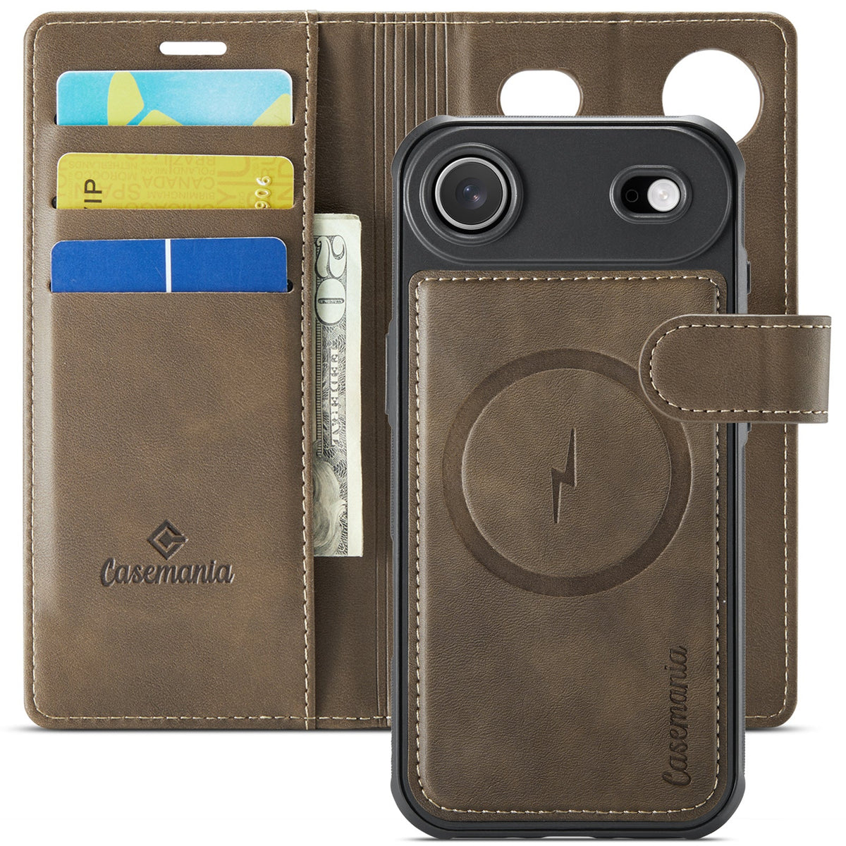 Apple iPhone Air Case - Mahogany Brown - Luxury 2-in-1 MagSafe Wallet Case