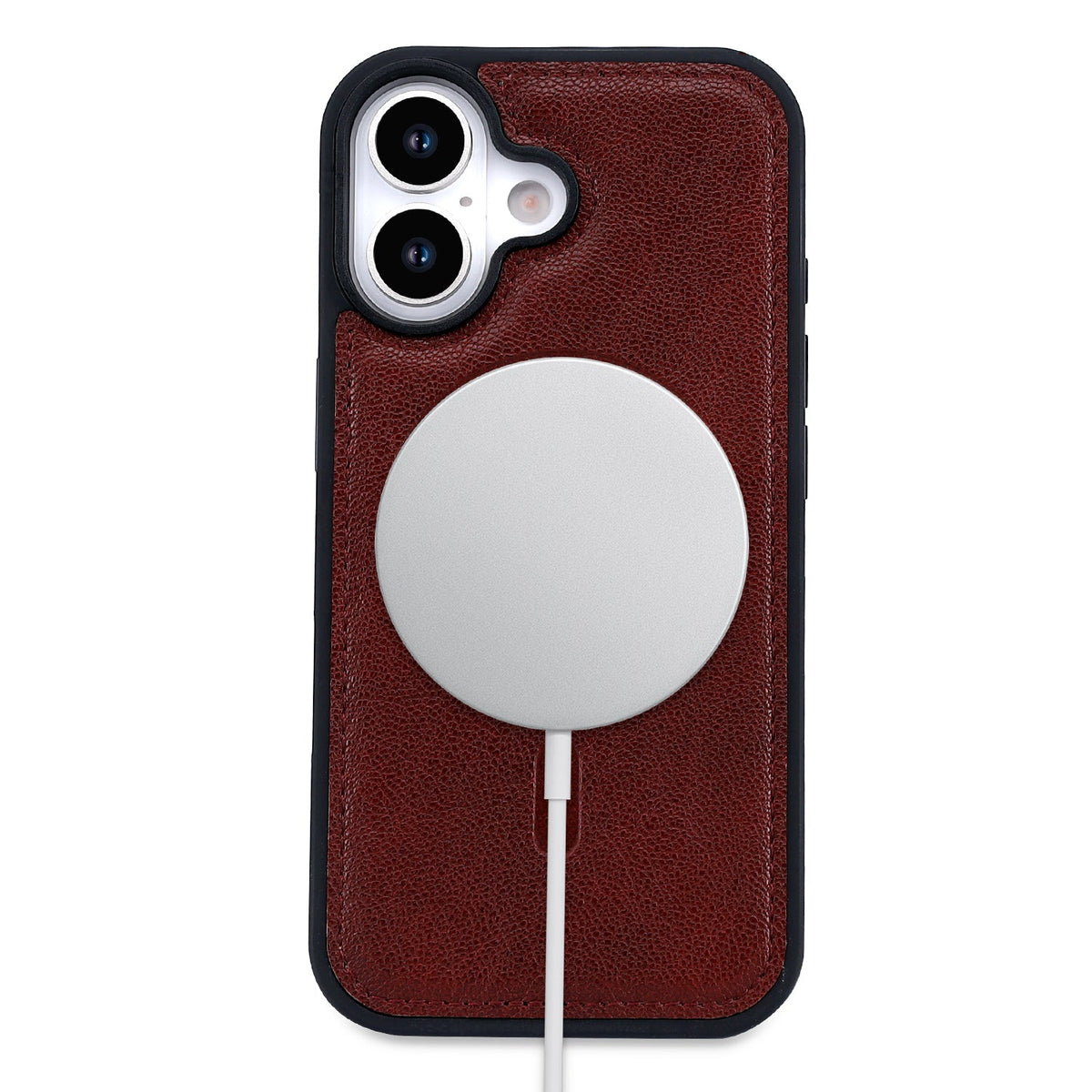 iPhone 16 Hoesje - Burgundy Red - 2 in 1 Leather-look Bookcase