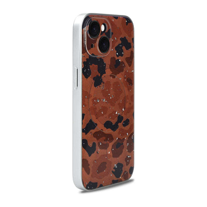 Apple iPhone 14 Hoesje - Brown - Glitter MagSafe Back Cover