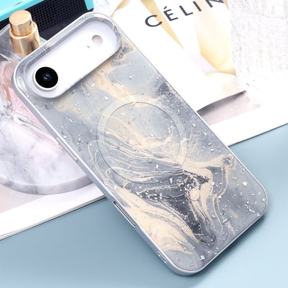 Apple iPhone Air Hülle - Grau - Marmor-Glitzer-MagSafe-Backcover