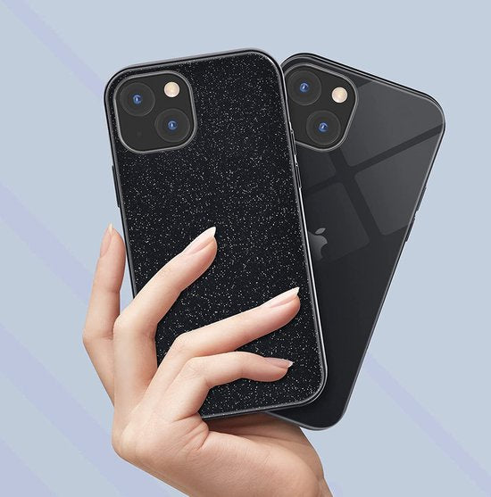 Apple iPhone 13 Hoesje - Zwart - Glitter MagSafe Back Cover