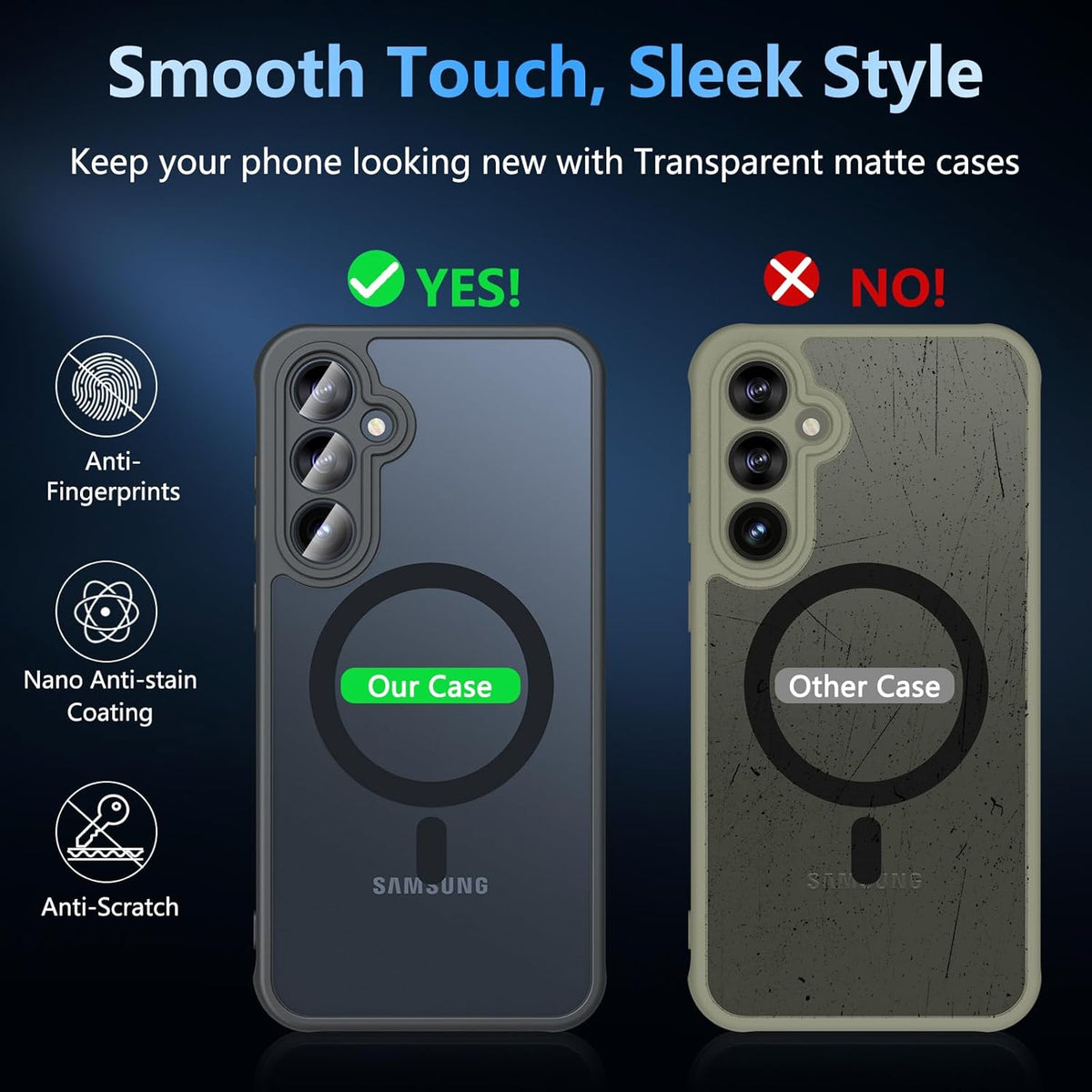 Samsung Galaxy S25 Hoesje - Blauw - Matte Armor MagSafe Back Cover