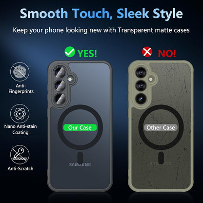 Samsung Galaxy S25 Hoesje - Blauw - Matte Armor MagSafe Back Cover