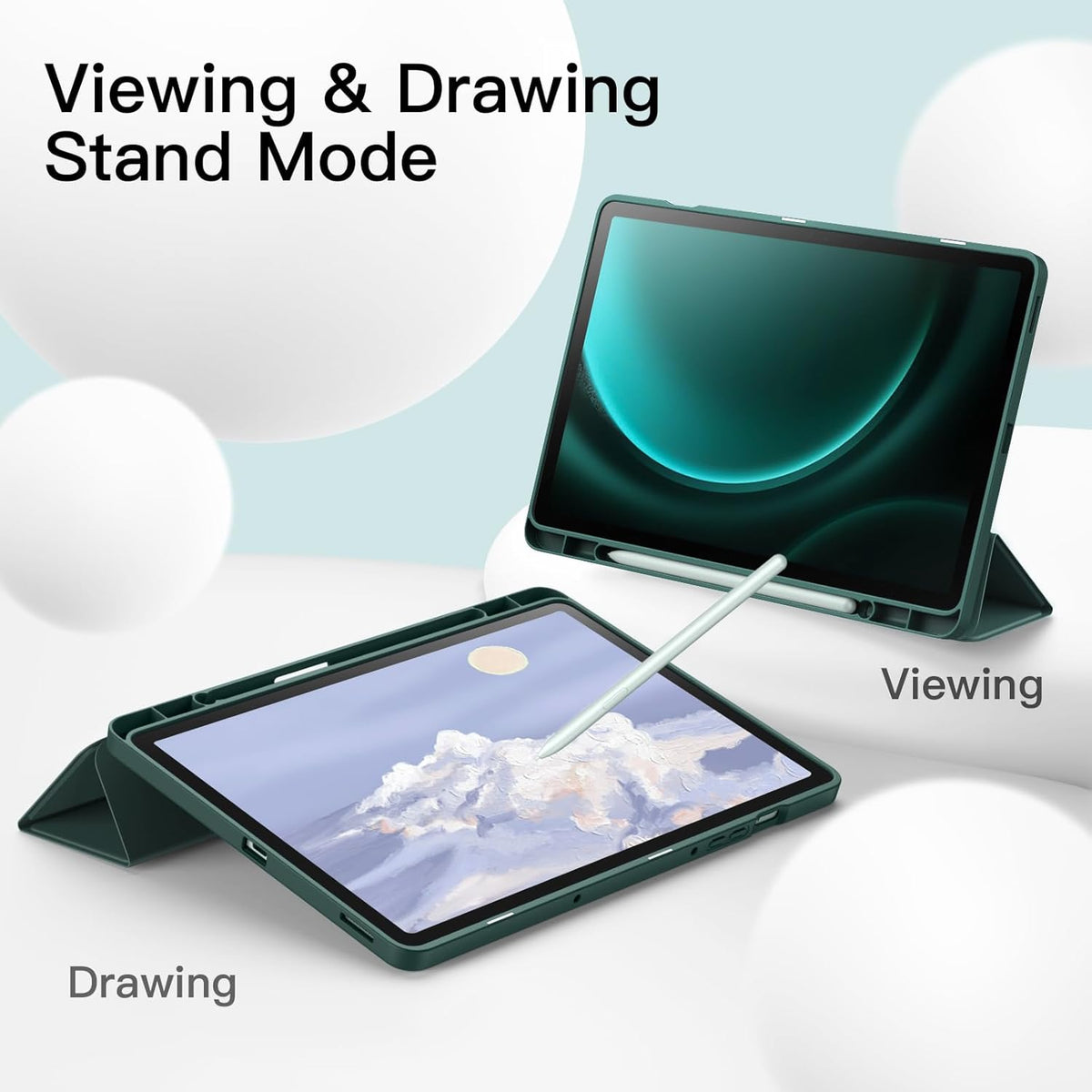 Samsung Galaxy Tab S10 FE Plus Tablethoes - Donker Groen - Smart Cover