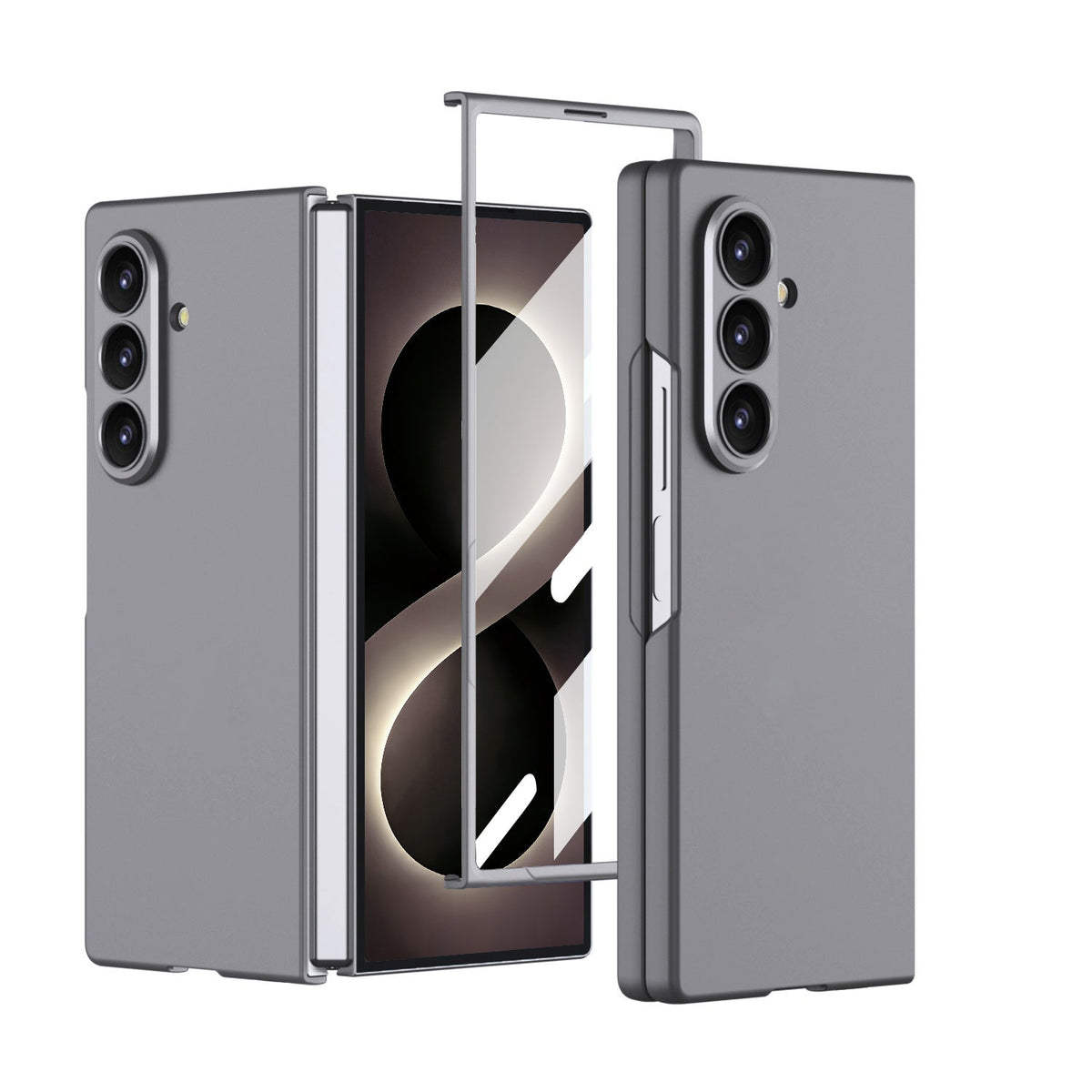 Samsung Galaxy Z Fold8 Ultra Case - Grey - Ultra-thin Back Cover with Built-in Screen Protector