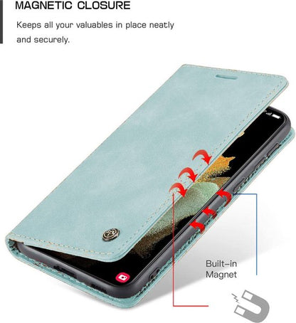 Samsung Galaxy S21 Ultra Case - Aqua Blue - Slim Wallet Case