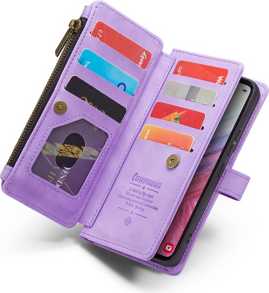 Samsung Galaxy A53 5G Hoesje - Bright Lila - Luxe Bookcase met Rits