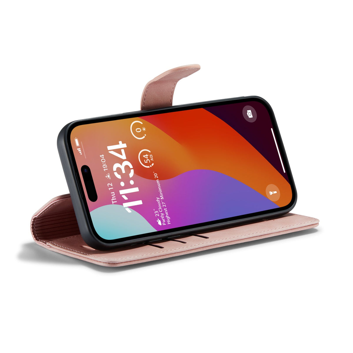 Apple iPhone 15 Pro Hoesje - Pale Pink - 2 in 1 MagSafe Bookcase