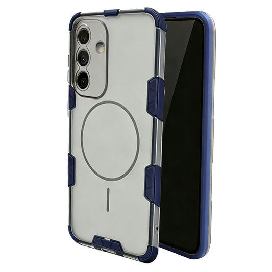 Samsung Galaxy A57 Hoesje - Transparant | Donker Blauw - Frosted Matte Hardcase MagSafe Back Cover
