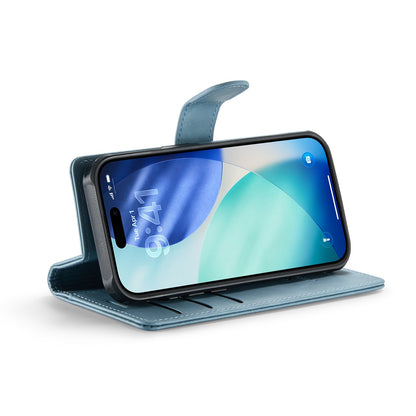 Apple iPhone 17 Hülle - Aqua Blue - Luxus-2-in-1-MagSafe-Klapphülle mit Kartenfach