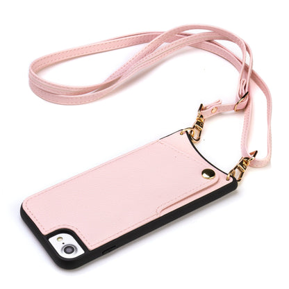 Apple iPhone 7 Hülle - Rosa - Backcover mit Handschlaufe und Handykette