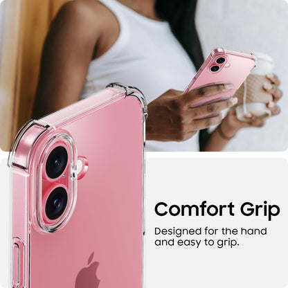 iPhone 16 Hoesje - Transparant - Anti-Shock Back Cover