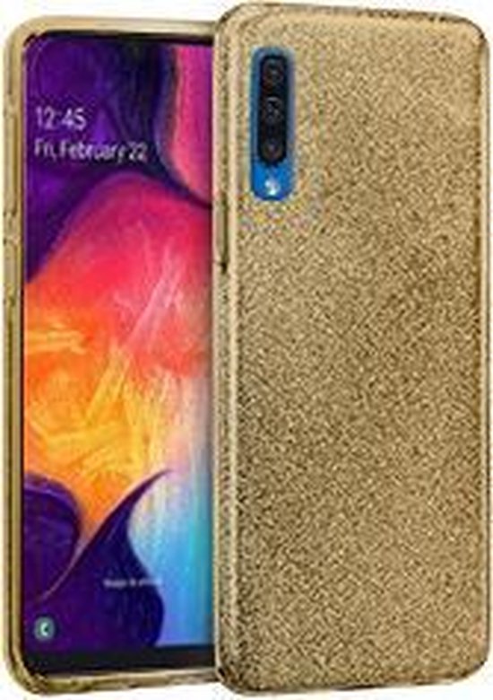 Samsung Galaxy A50 and A30s Case - Glitter Back Cover - Gold Back Cover