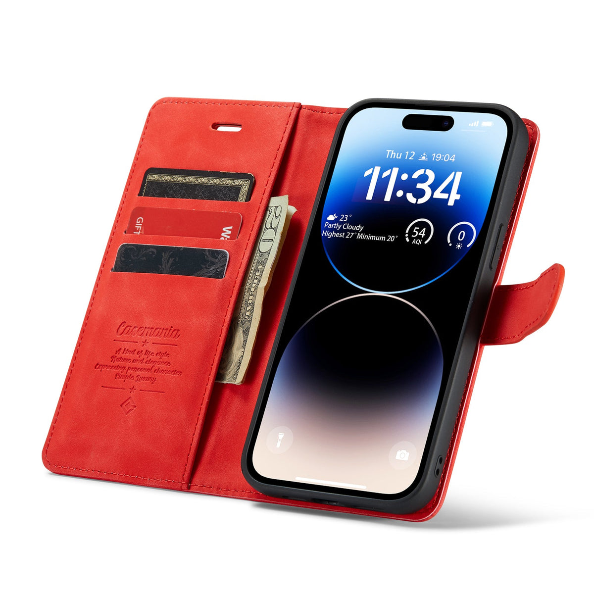 Apple iPhone 15 Pro Max Hoesje - Crimson Red - 2 in 1 Bookcase