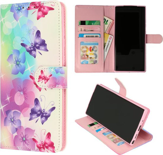 Oppo A96 Hoesje - Bloemen en Vlinders - Print Bookcase