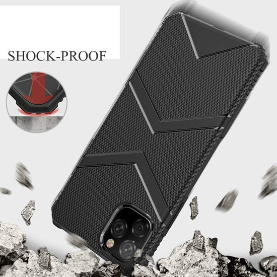 Apple iPhone 11 Pro Max Hoesje - Zwart - Anti Slip Back Cover