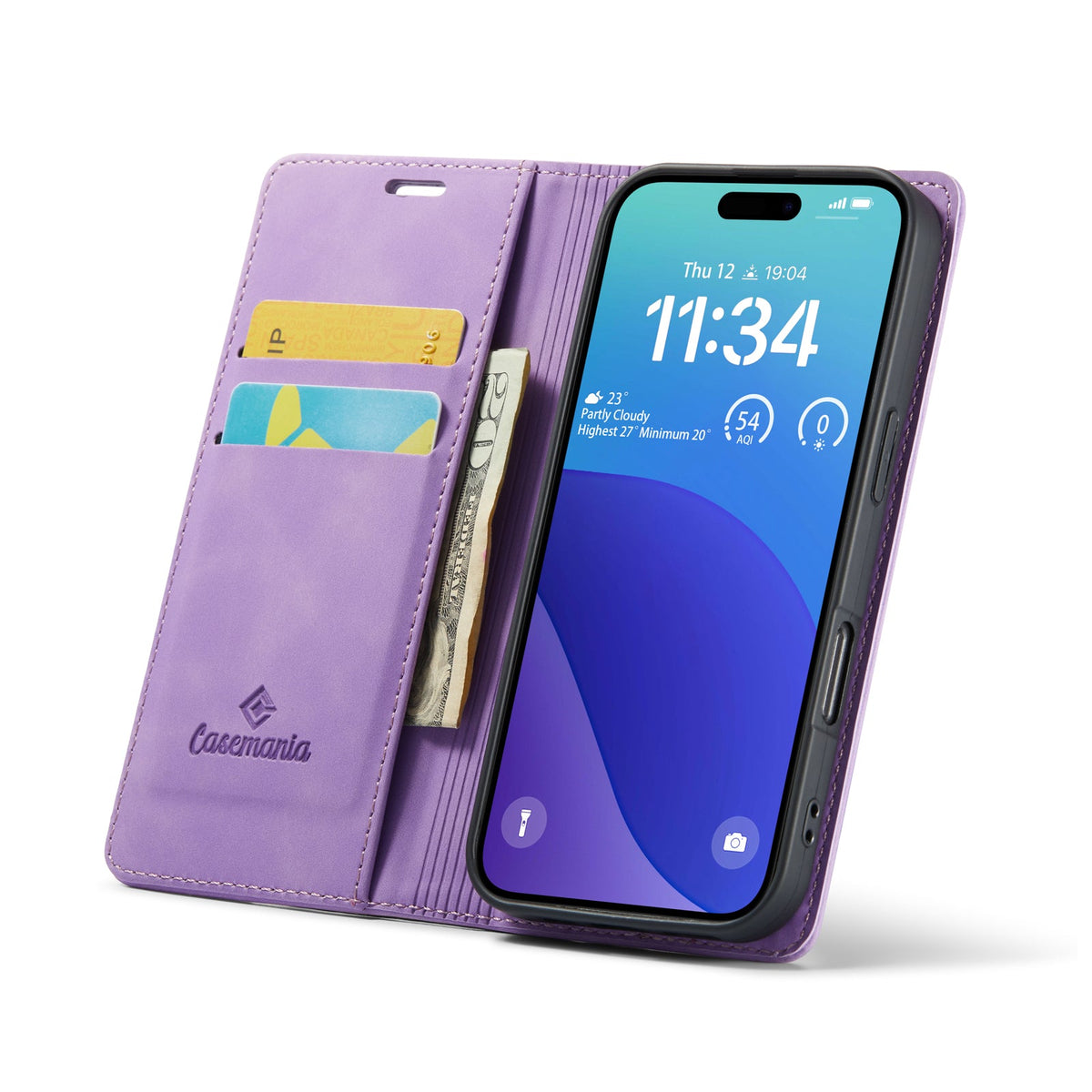 iPhone 16 Pro Hoesje - Bright Lila - Dunne Bookcase