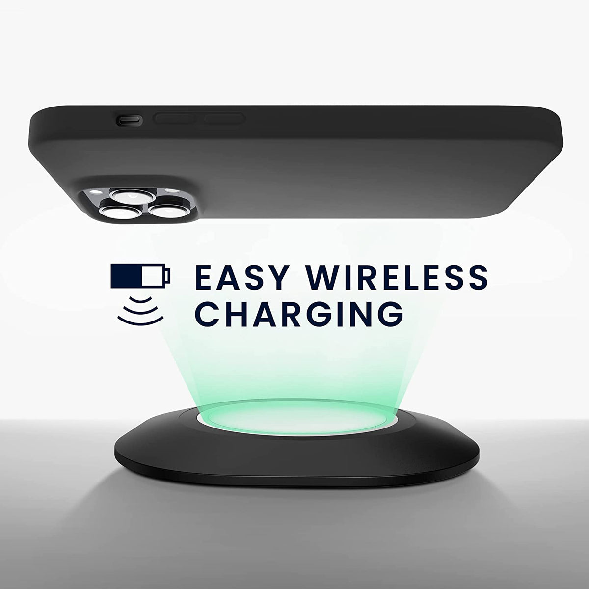 Coque pour iPhone 14 Pro - Noir - Étui arrière en silicone liquide