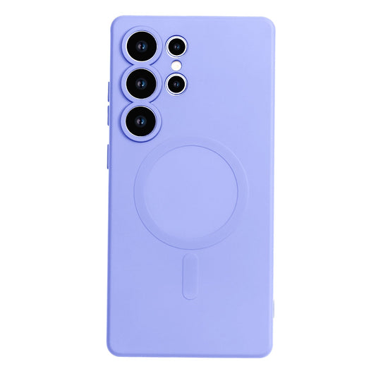 Samsung Galaxy S25 Ultra Hülle - Lila - Liquid Silikon MagSafe Backcover mit Magnetring