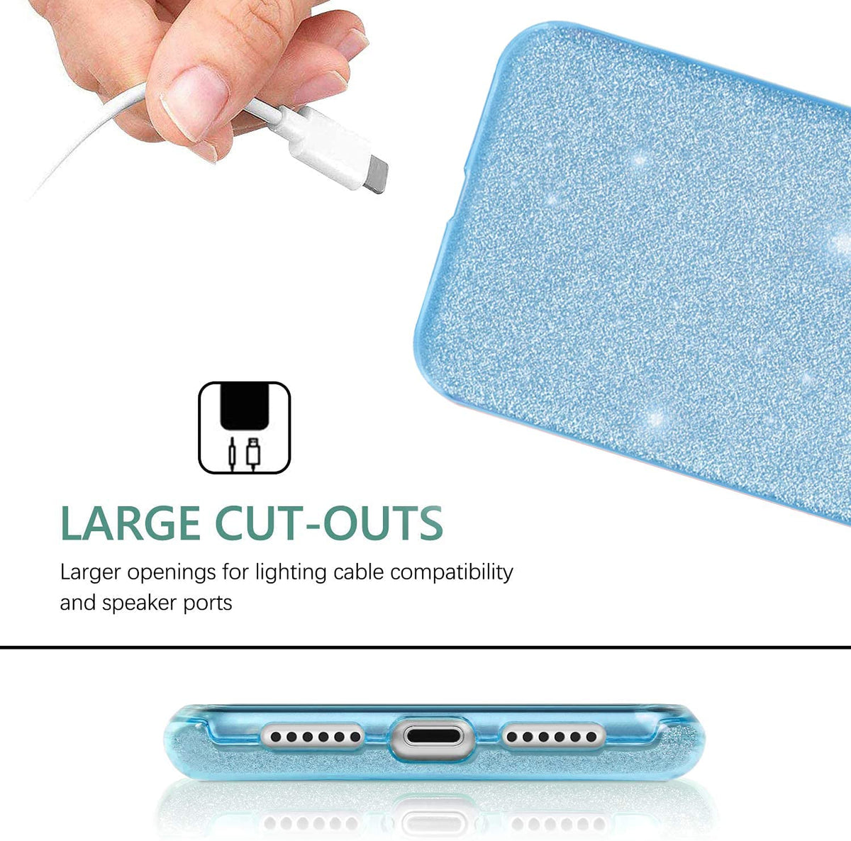 Samsung Galaxy A35 5G Hoesje - Blauw - Glitter Back Cover