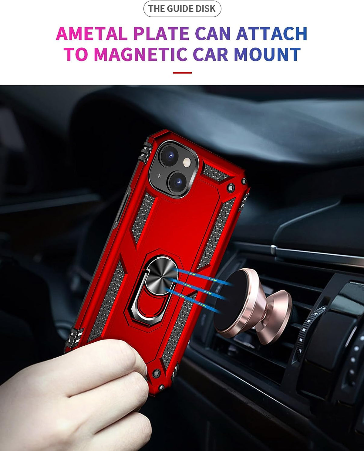 Apple iPhone 15 Hoesje - Rood - Armor Kickstand Back Cover