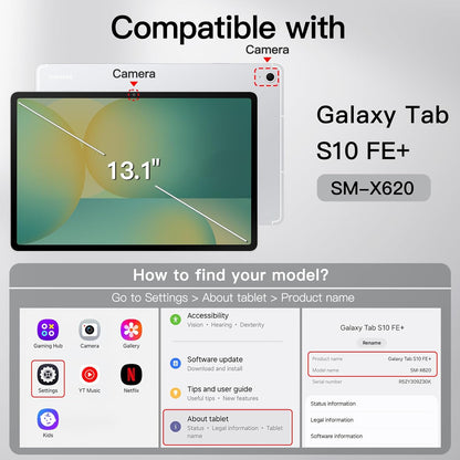 Samsung Galaxy Tab S10 FE Plus Tablethoes - Navy Blue - Draaibare Bookcase