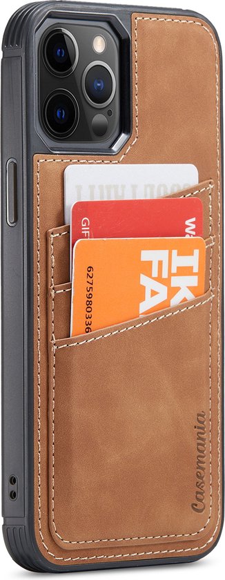 Apple iPhone 13 Pro Max Hoesje - Sienna Brown - Back Cover met Pasjeshouder