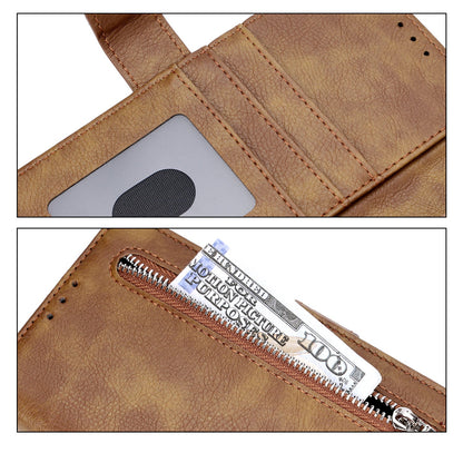 Apple iPhone 17 Pro Max Case - Brown - Luxury Wallet Case with Zipper