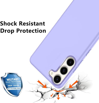 Samsung Galaxy S24 Hoesje - Paars - Siliconen Back Cover met Telefoonkoord