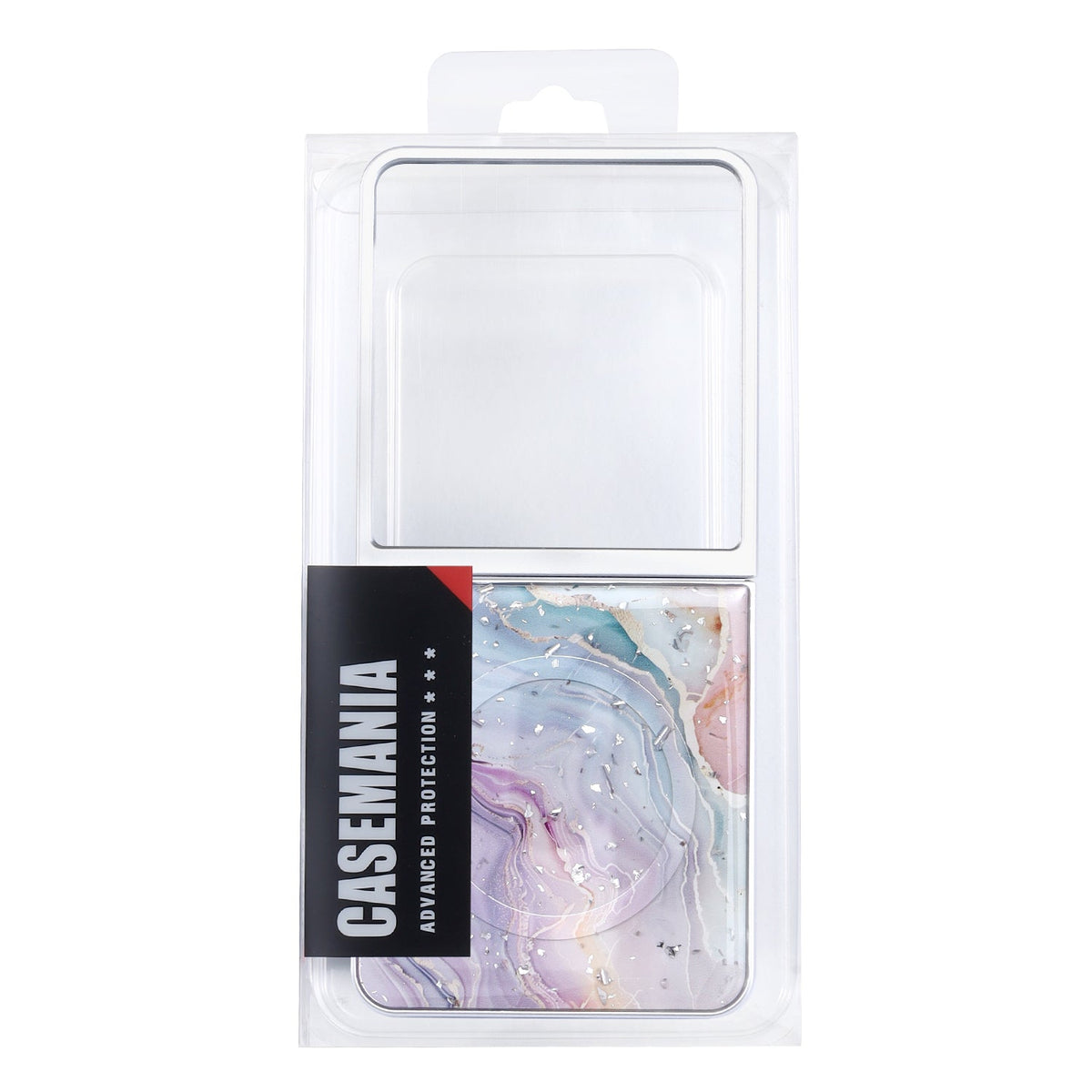 Coque Samsung Galaxy Z Flip 7 - Bleu Clair - Marbré Pailleté MagSafe Back Cover