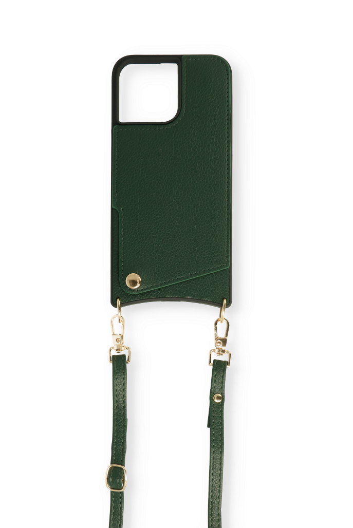 Apple iPhone 14 Pro Hoesje - Groen - Back Cover met Pols Bandje en Telefoonkoord