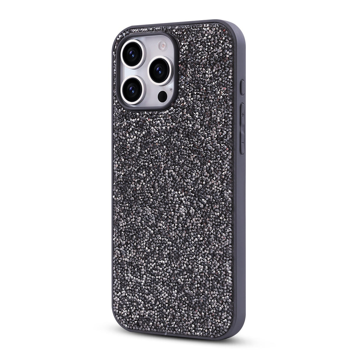 Apple iPhone 16 Pro Hoesje - Zilver - Diamant Glitter Back Cover